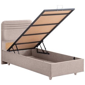 Resim Mila İkili Set, Mila Tek Kişilik Baza Başlık Seti - Açık Kahve 120 x 200 