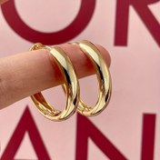 Resim 18K Altın Kaplama Hipoalerjenik Paslanmaz Çelik Halka Küpeler - Pürüzsüz Cilalı Yüzey, Solmaya Karşı Dirençli, Günlük Kullanım veya Partiler İçin Rahat ve Çok Yönlü, Kadınlar için Şık Hediye 