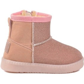 Resim Ayakmod Pembe Simli İçi Kürklü Fermuarlı Bebek Bot 1212 B Pembe Simli 