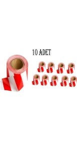 Resim MFK 500 Metre Çok Amaçlı Emniyet Şeridi Kırmızı Beyaz x 10 Adet 