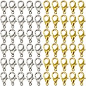 Resim 100 Adet 6x12mm Istakoz Kancası - DIY Kolye Bağlantıları için Takı Kapama Kancaları (Altın) 
