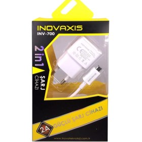 Resim Inovaxıs Ekstra Power Inv-700 2A Güçlü Şarj Aleti + Data & Şarj İçin 2A Transfer Güçlü Mıcro Usb Kablo 