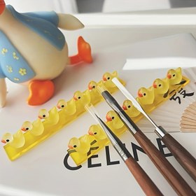Resim Sevimli Sarı Ördek Tırnak Fırçası Tutucu - Kokuşuz, Manikür ve Pedikür Bakımı için Araç & Aksesuar Düzenleyici, Karikatür, 1 adet 