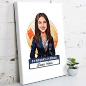 Resim Karikatürlü En Başarılı Kadın Spiker Kanvas Tablo 