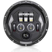 Resim Adet 7 İnç Araba Motosiklet Led Farı Drl/dönüş Sinyali/kısa Far/uzun Far 7'' Yuv Siyah 