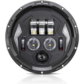 Resim Adet 7 İnç Araba Motosiklet Led Farı Drl/dönüş Sinyali/kısa Far/uzun Far 7'' Yuv Siyah 