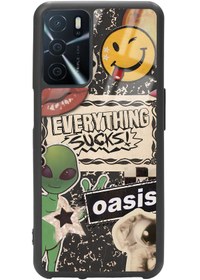 Resim Spoyi Oppo A-16 Retro Sticker Tasarımlı Glossy Telefon Kılıfı 