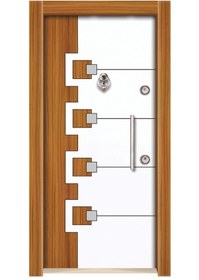 Resim Tezwood Tez3564 Ahşap Kaplama Düz Model Çelik Kapı 