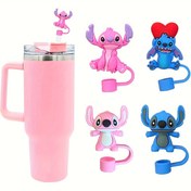 Resim Stitch Straw Cover - Yeniden Kullanılabilir Koruyucu Plastik Kapak, İçme Pipet ve Şişeler İçin Sevimli Karikatür Tasarımı, Halloween, Noel, Ramazan ve Aile Kutlamaları İçin İdeal, Halloween İçecekleri | Eğlenceli Tasarım | Dayanıklı Plastik Kapak, Stitch Aksesuarları 