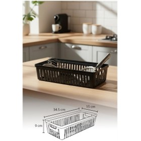 Resim Snippy Nivo - 3'lü Çekmece İçi Kaşıklık Seti Organizer Mutfak Düzenleyici Bıçaklık Kepçelik Siyah Siyah 