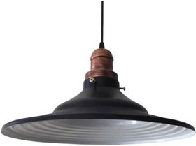 Resim Retro Mat Siyah Metal Tekli Sarkıt Mat Eskitme Bakır Askılı 40 cm 356 