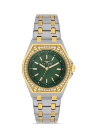 Resim Ferro Fl43007a-d6 Quartz Çelik Altın/gri Yeşil Kadran 33 Mm Kadın Kol Saati Gri 