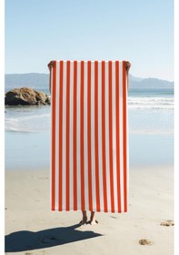 Resim Dijital Baskı Plaj Deniz Havlusu Renkli Çizgili Desen Peştamal Hvl0224 Renkli 