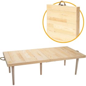 Resim Mena Rise Katlanır Kamp, Piknik ve Bahçe Masası 55X110 cm - Ham Renk 