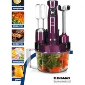 Resim Goldmaster Elenamax Mor 1000 Watt Hız Ayarlı %100 Bakır Motor 5 In 1 Mutfak Robotu Multi Blender Seti 