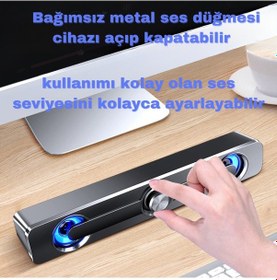 Resim SADA V-111 Kablolu Bilgisayar Hoparlör USB Güçlü Stereo Bar Subwoofer Soundbar 