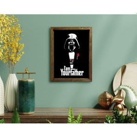 Resim Bk Home Godfather Baba Tasarımlı Doğal Masif Ahşap Çerçeveli Tabl (551061646) 