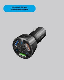 Resim Vexor Polygold Quick Charger 55w Araç Şarj Cihazı Pd Usb C Destekli 