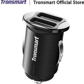 Resim Tronsmart C24 Çift Usb Bağlantı Noktası 12/24v 4.8a Araç Şarj Adaptörü İphone Android İçin Yüksek Kaliteli 