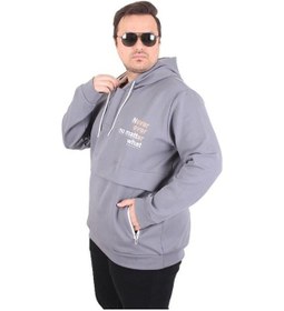 Resim Starbattal Büyük Beden Kapüşonlu Sweat Double Face Never 25706 Fume Fume 