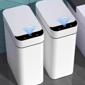 Resim Beyaz Mutfak Banyo Çöp Kutusu 11L Kapaklı, Dokunmatik Otomatik Hareket Sensörü 1 adet ve 2 adet Küçük Çöp Kutusu, Akıllı Elektrikli İnce Çöp Kutusu, Yatak Odası veya Ofis için Uygun, Akıllı Dokunmatik Hareket Sensörü Kapaklı Çöp Kutusu, Elektrikli, İnce Küçük Çöp Kutusu, Küçük Hareket Sensörü Akıllı Çöp Kutusu, Akıllı Ultra-İnce Çöp Kutusu, Otomatik Gizlilik Çöp Kutusu | Akıllı Evcil Hayvan Karşıtı Çöp Kutusu 