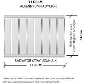 Resim Eurostar Alüminyum Panel Radyatör Ekol 600x1100 Ral9010 Beyaz 
