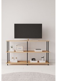 Resim Çevir Kur 150 Cm Atlantik Çam Raflı Tv Sehpası, Tv Ünitesi 150 75 29 Cm Atlantik Çam 