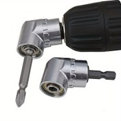 Resim 1 adet Sağ Açılı Matkap Ek Parçası, Balıkçılık Ekipmanları için Elektrikli Set İşleme Başlığı Siyah Alaşımlı Çelik Altıgen Saplı Tornavida Aracı ile Kalıp Çıkarma ve 105 Derece Dönme İçin 