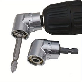 Resim 1 adet Sağ Açılı Matkap Ek Parçası, Balıkçılık Ekipmanları için Elektrikli Set İşleme Başlığı Siyah Alaşımlı Çelik Altıgen Saplı Tornavida Aracı ile Kalıp Çıkarma ve 105 Derece Dönme İçin 