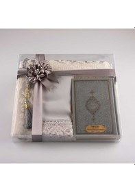 Resim Şal + Seccade + Tesbih + Kuran Hediye Seti (Çanta Boy. Gri) N11.2780 