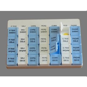 Resim İlaç Saklama Kutusu Tapbox - 7 Günlük - 28 Gözlü 