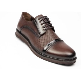 Resim Nobel 1053 Baskılı Oxford Kahverengi Deri Erkek Günlük Ayakkabı10 