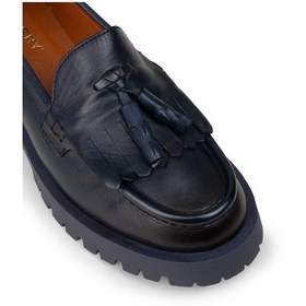 Resim Deery Kadın Hakiki Deri Lacivert Püsküllü Loafer - 02033zlcvc02 