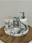 Resim ATAY MERMER TASARIM Leylak Mermer Banyo Seti 5'li 