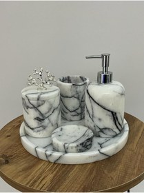 Resim ATAY MERMER TASARIM Leylak Mermer Banyo Seti 5'li 