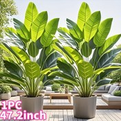 Resim Giant 119.89cm Gerçekçi Yapay Palmiye Ağacı - Bahçe, Patio, Otel Dekoru için Tropikal Yağmur Ormanı Bitkisi - İç/Dış Mekan Kullanımı, Bakım Gerektirmez - Tatiller için Mükemmel: Şükran Günü, Noel, Anneler Günü, St. Patrick Günü, Cadılar Bayramı - Yüksek Kaliteli Plastik, Saksı Dahil Değil, Yapay Dış Mekan Çiçekleri 