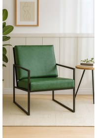 Resim İskandinav Berjer - Modern Tekli Koltuk - Ofis Koltuğu - Yeşil 