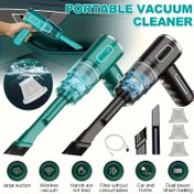 Resim Taşınabilir El Tipi Elektrikli Süpürge, USB Şarj, 2000mAh Lityum İyon Pil, 3 Filtre, 60dB Düşük Gürültü, Ev, Ofis, Araba, Tekne, Açık Hava Kullanımı İçin İdeal, Araba Süpürgesi 