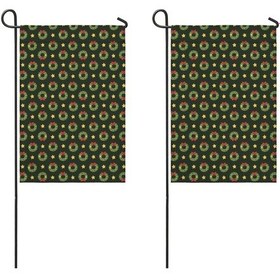 Resim Noel Desenli 2 Li Bahçe Bayrağı Seti, Çift Taraflı 12x202 İnç Açık Alan İçin 12+ 