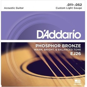 Resim D'addario Ej26 Akustik Gitar Tel Seti Bronze 11-52 Balanced Tone 