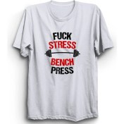 Resim The Fame F*ck Stress Bench Press, Gym, Fitness, Spor Tişört 