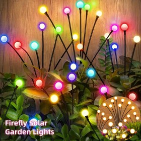 Resim 1 adet 6/8/10 LED Güneş Enerjili Çim Lambası - Renkli Ateşböceği Bahçe Lambası - Su Geçirmez, IP65 Derecesi - Mükemmel Halloween, Noel ve Festivaller için - Dış Mekan Kullanımı, Güneş Enerjili, Nikel Pil, 600mAh Kapasite, Dış Mekan Aydınlatması | Canlı Bahçe Lambası | Güneş Enerjili Lamba 
