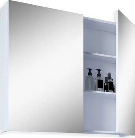 Resim Teta Home Tokyo 65cm Mdf Banyo Üst Aynalı Dolap Beyaz Beyaz 