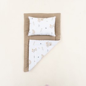 Resim Alt Açma Matı ve Yastık - Çift Taraflı - Toprak Muslin - Kahverengi Ördek 