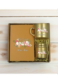 Resim Bk Gift Kişiye Özel İsimli Dtf Anne Temalı Gold Defter & Kahve Fincanı & Mum Hediye Seti-1, Anneye Hediye, Anneler Günü Hediyesi Kobitmeyencom30765 Bk 