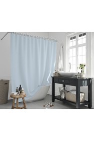 Resim Zethome Banyo Perdesi 1x180x200 Tek Kanat Duş Perdesi Halka Hediyeli Duşakabin Perdesi Mavi 0010 