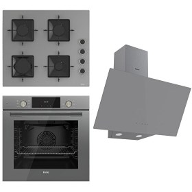 Resim Flowart SS Serisi Gri Ankastre Set (SS208 - QMS63CPR - D079) 