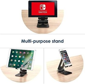Resim Coverzone Tok Alüminyum Stand Çok İşlevli Döner Tablet PC Akıllı Telefon Standı Mini Boy Masaüstü Stand Katlanabilir Cep Telefonu Evrensel Telefon Tutucu L9688 Siyah 
