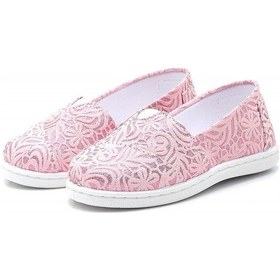 Resim Çiçek Desenli Keten Kız Bebek Babet Ayakkabı-pembe-f-485 Pembe 