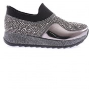 Resim Dgn Akt-17-23Y Kadin Kalin Taban Kristal Taşli Sneakers Ayakkabı 